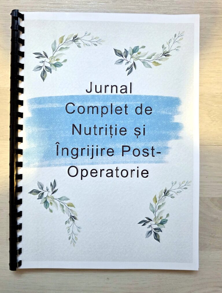 Jurnal tipărit în limba română Jurnal Complet de Nutriție și Îngrijire Post-Operatorie, legat cu spirală